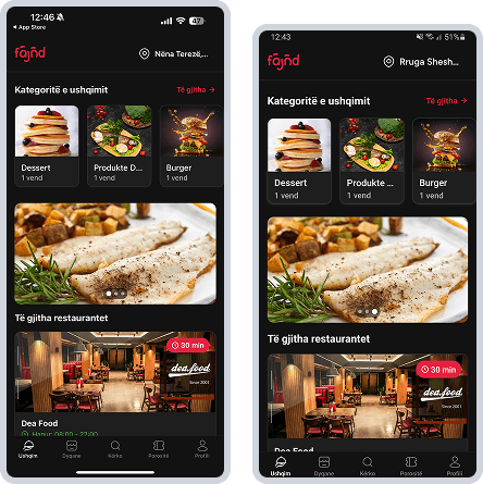 Home Screen of application